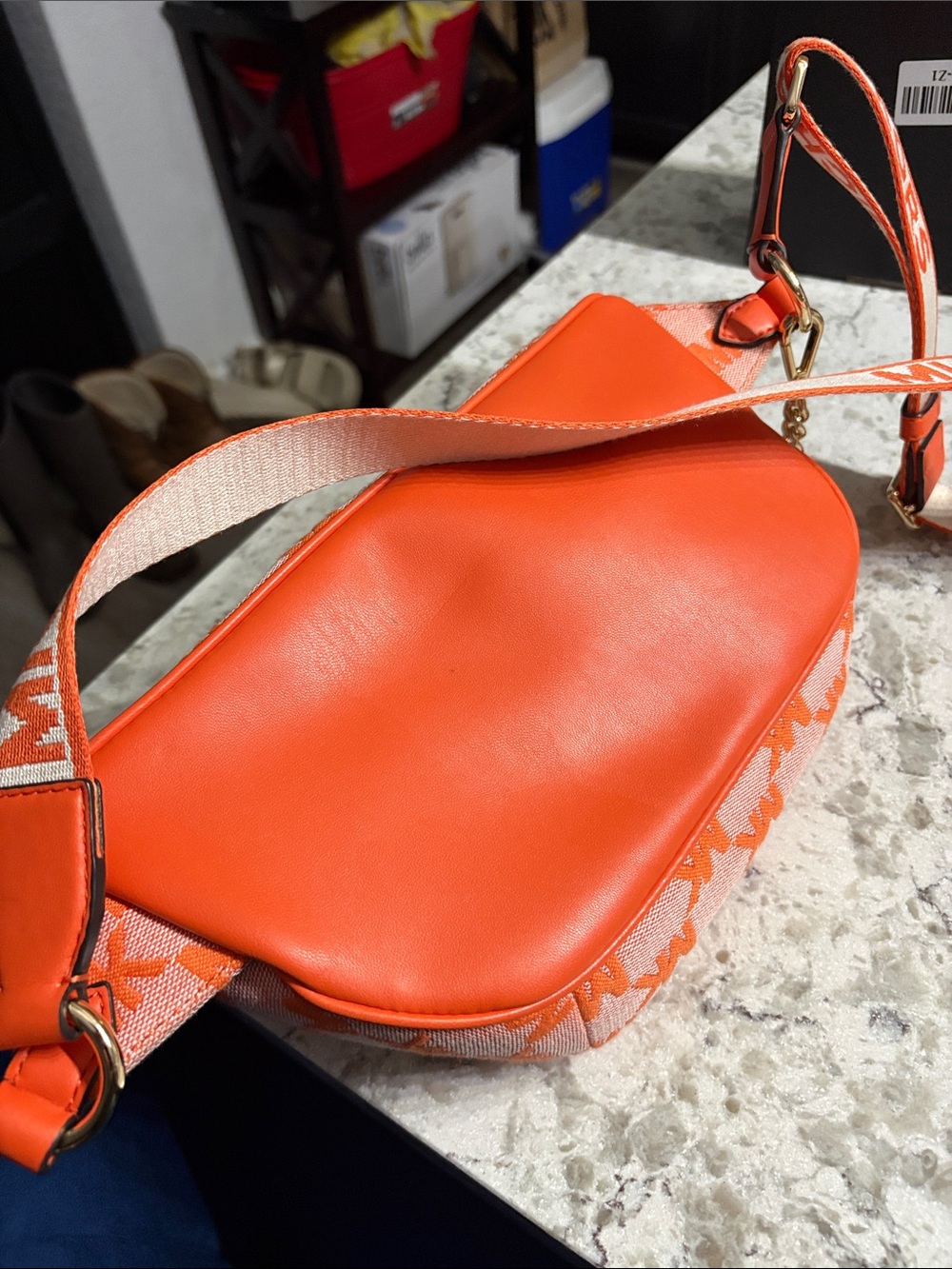 Michael Kors Orange Logo Jacquard Crossbody Belt Bag - Picture 4 of 4